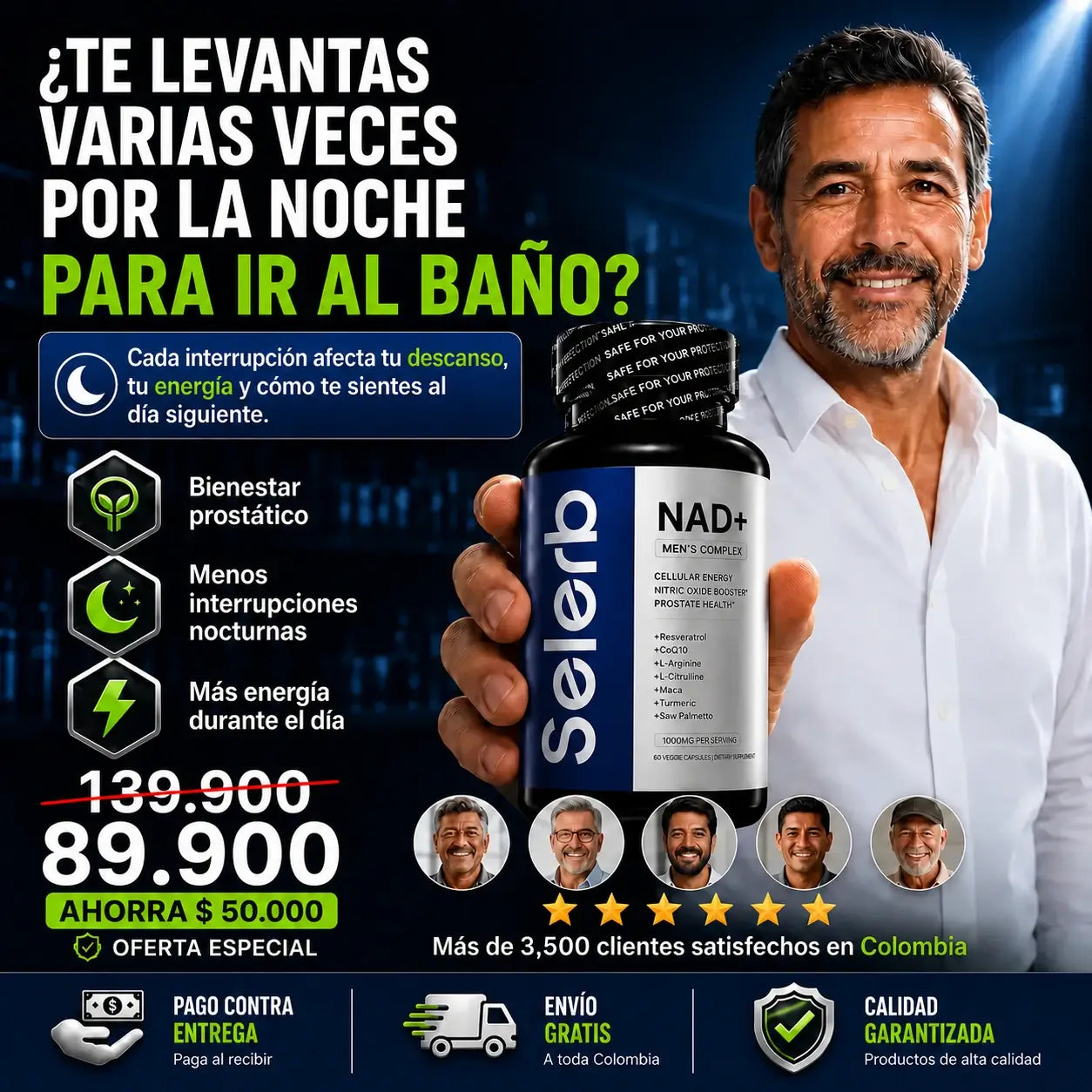 Selerb NAD+ | Bienestar prostático y vitalidad masculina