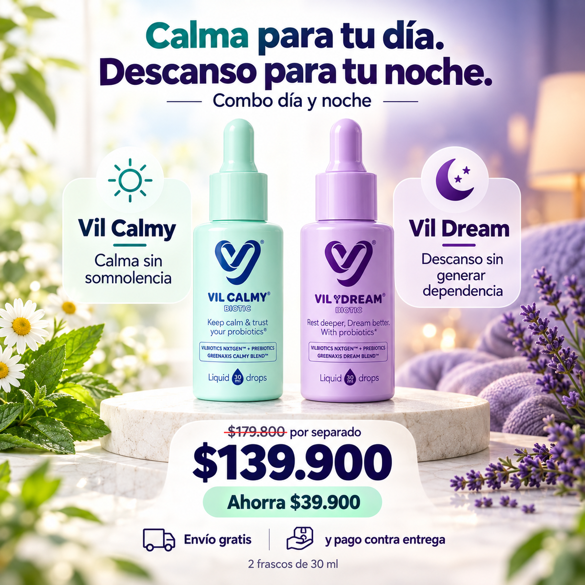 Vil Calmy + Vil Dream | Combo día y noche: calma y descanso