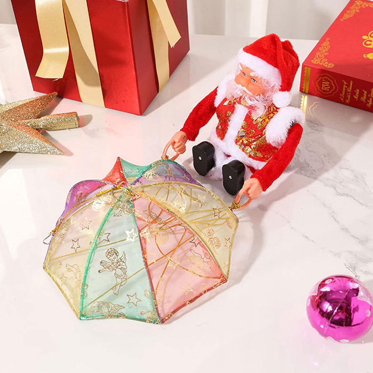 Papá Noel Musical en Paracaídas – La Decoración Navideña que Sorprende a Todos