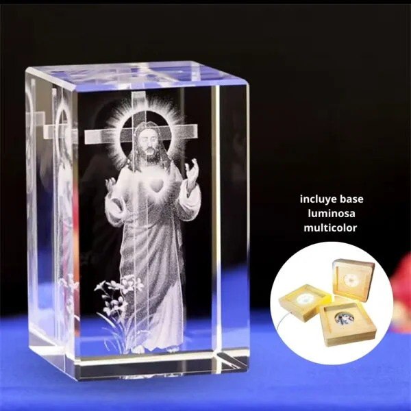 Lámpara Multicolor Jesús en Cubo 3D | Ilumina tu hogar y une a la familia