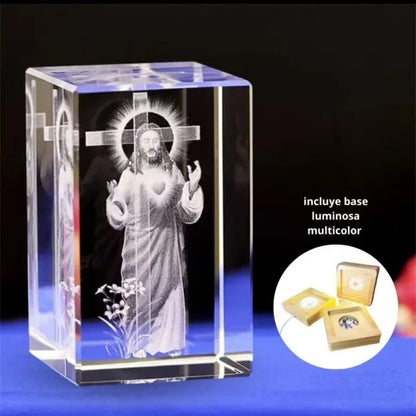 Lámpara Multicolor Jesús en Cubo 3D | Ilumina tu hogar y une a la familia