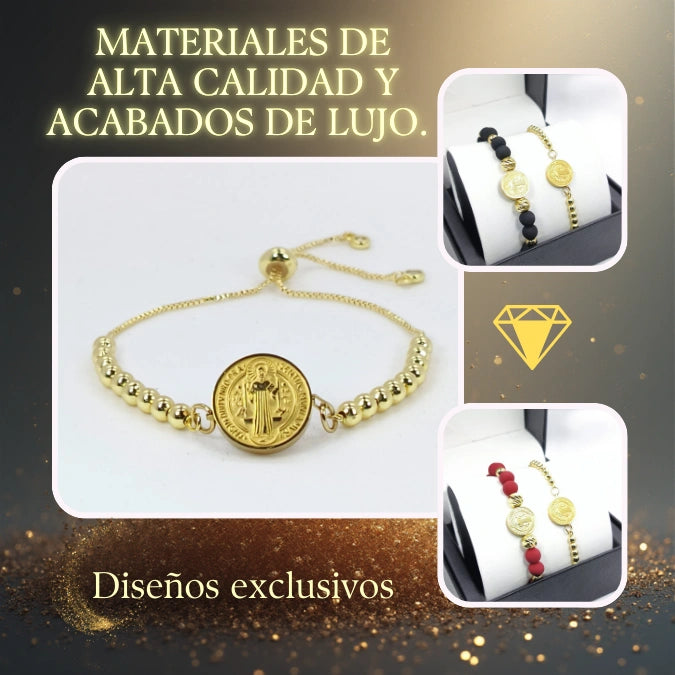 Combo De 2 Pulseras de Protección San Benito Para Parejas + caja de regalo GRATIS