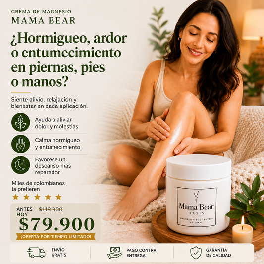 Crema de Magnesio Mamá Bear | Relajación y bienestar para tu cuerpo en cada aplicación