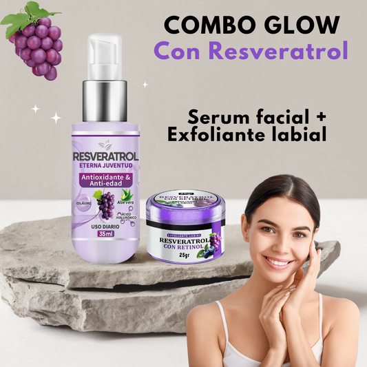 Combo glow con resveratrol  Piel radiante y labios irresistibles