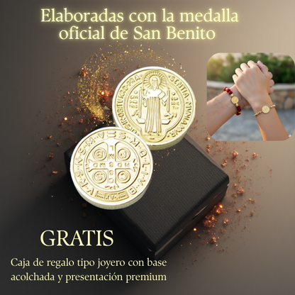 Combo De 2 Pulseras de Protección San Benito Para Parejas + caja de regalo GRATIS