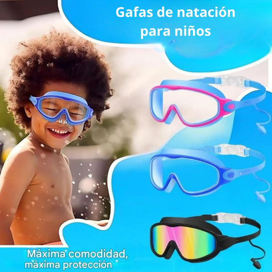 Gafas de natacion con protectores de oidos para niños