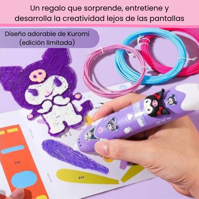 Lápiz 3D de Kuromi – Crea figuras reales en segundos (Edición Especial)