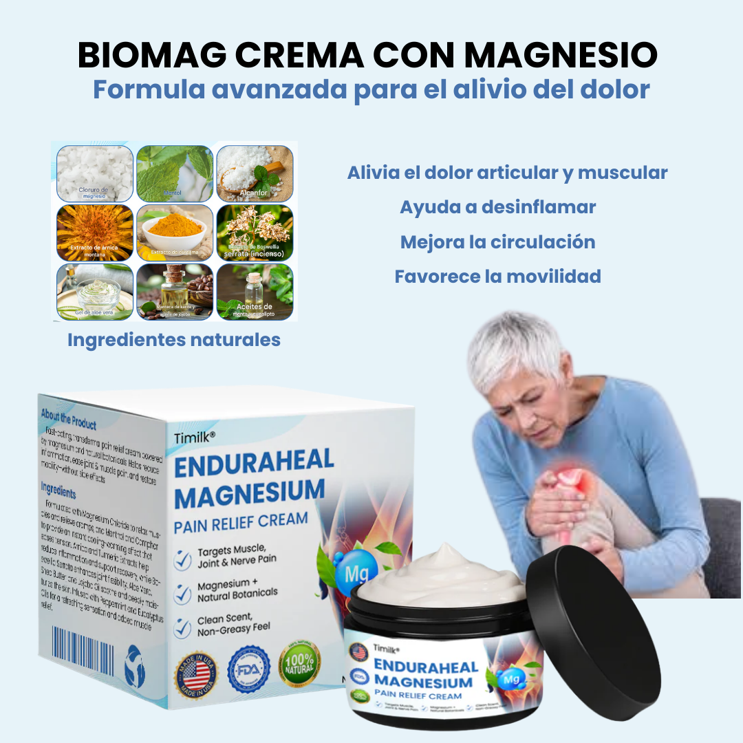 Biomag crema con Magnesio - formula avanzada para el alivio del dolor