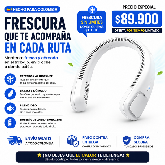 Ventilador de cuello | Frescura que te acompaña todo el dia