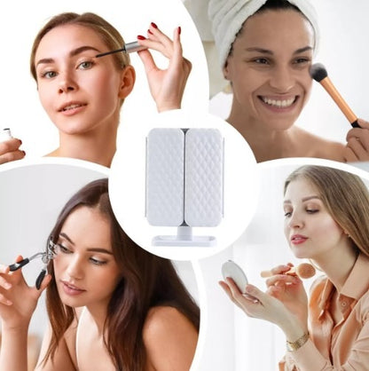 Espejo plegable LED táctil | ¡Luz perfecta para un maquillaje perfecto!