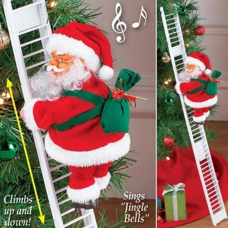 Papá Noel musical que sube la escalera | Decoración divertida y original
