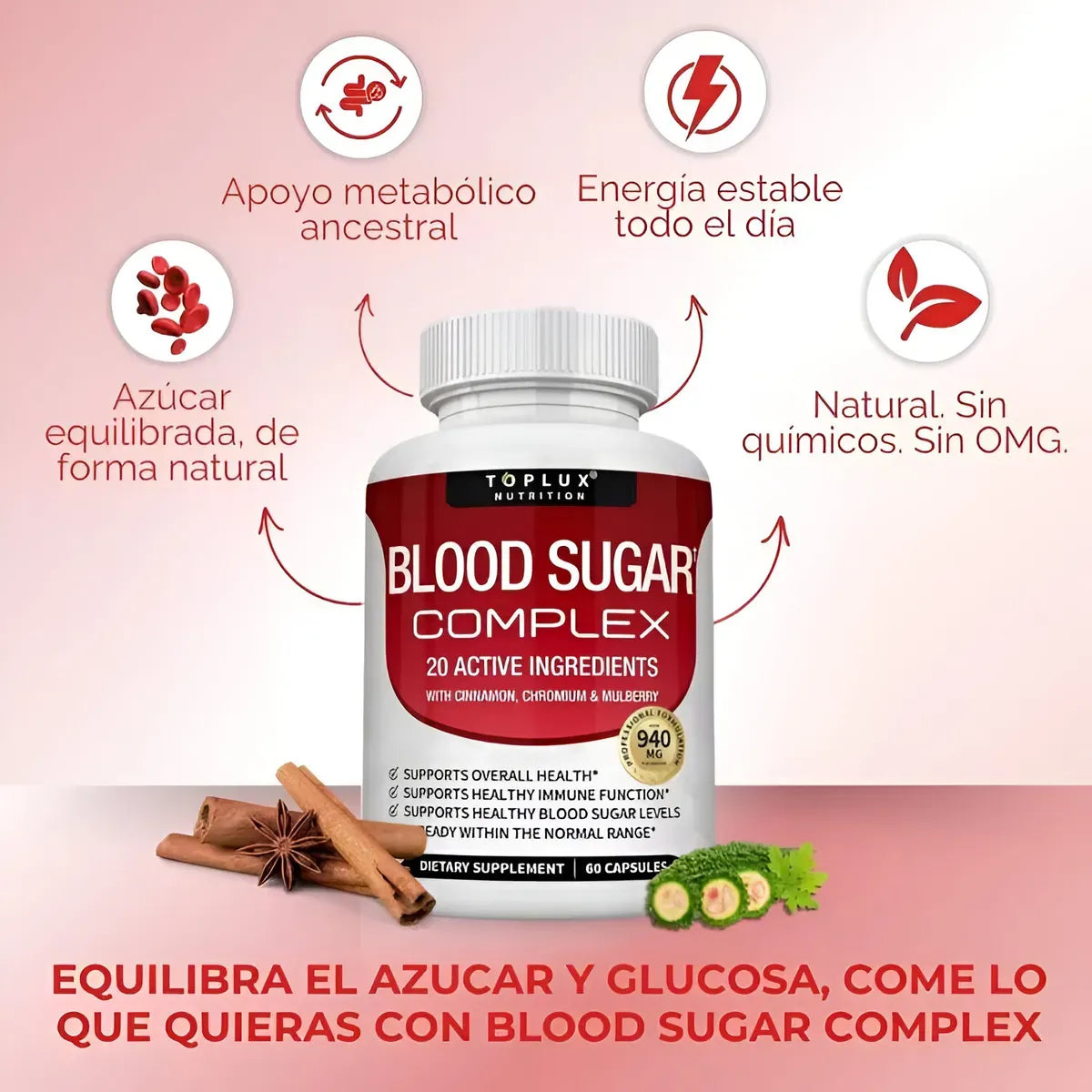 BLOOD SUGAR COMPLEX | Equilibra tu cuerpo y controla tu azúcar de forma natural
