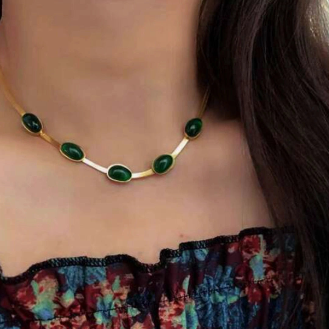¡JOYERIA DE LUJO! SET ESMERALDA (COLLAR, PULSERA Y ARETES)