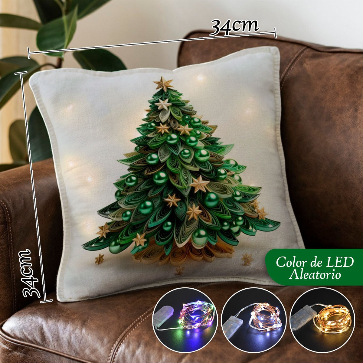 Set Fundas Navideñas X 4 Con Luces Led -Ambiente Mágico y Original
