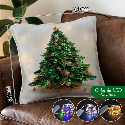 Set Fundas Navideñas X 4 Con Luces Led -Ambiente Mágico y Original