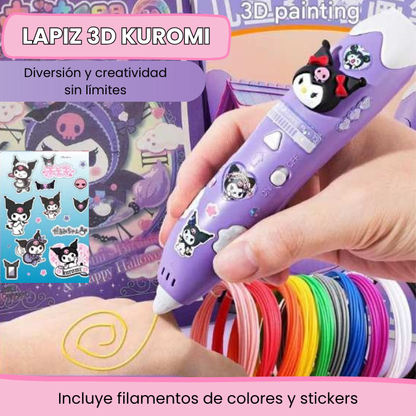 Lápiz 3D de Kuromi – Crea figuras reales en segundos (Edición Especial)