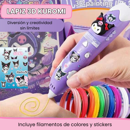 Lápiz 3D de Kuromi – Crea figuras reales en segundos (Edición Especial)
