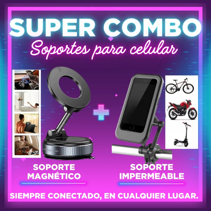 Combo FirmeGo Dúo – Soportes Inteligentes para Celular